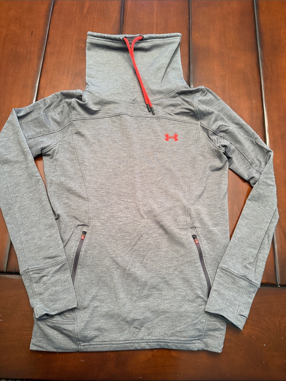Under Armour Heather Gray Pullover with Red Accents